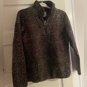 Grey fluffy quarter zip - medium